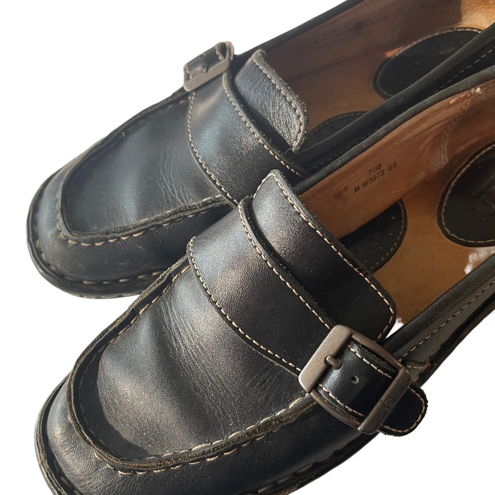 BORN Brown Leather Slip On Loafer Style Flats. Size 7 - Picture 3 of 8